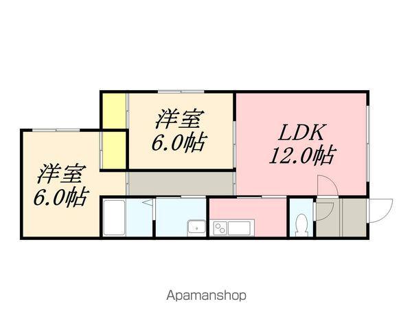 ポチタマみはら(2LDK/2階)の間取り写真