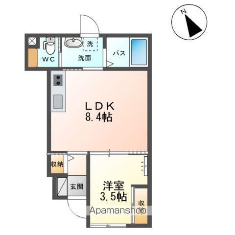 クラウン コート(1LDK/1階)の間取り写真