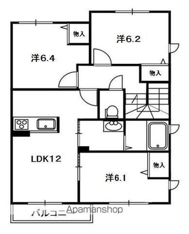 ガーデンズ城山台(3LDK/2階)の間取り写真