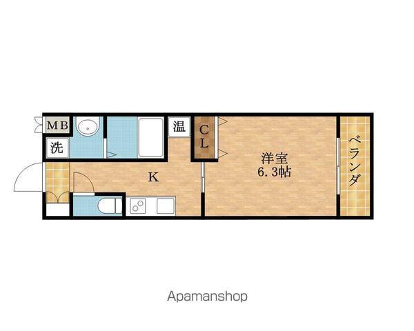 ヴァンスタージュ関目(1K/6階)の間取り写真