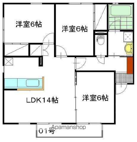 プリエール小貫山(3LDK/2階)の間取り写真