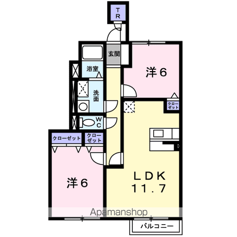ノースドリーム参番館(2LDK/1階)の間取り写真