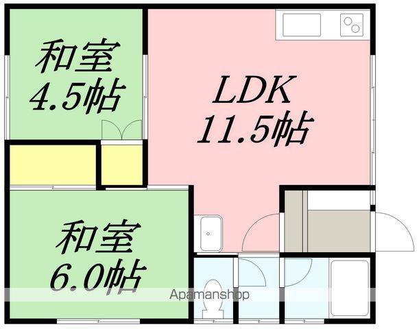 ベルディーM(2LDK/2階)の間取り写真