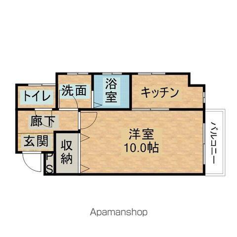 クリーク島瀬(1K/2階)の間取り写真