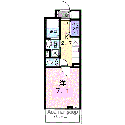 ソラーレ(1K/3階)の間取り写真