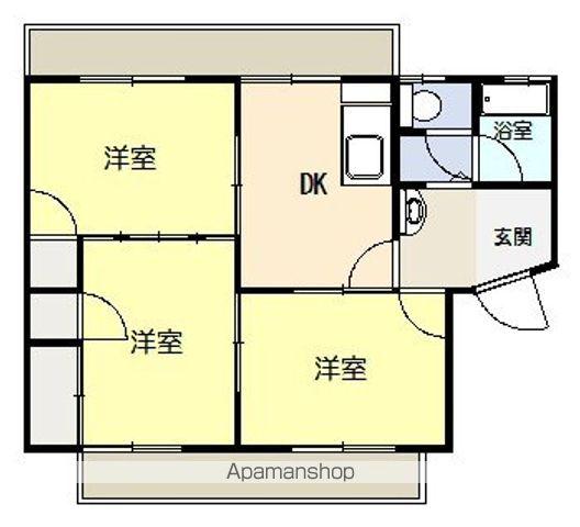 ウエストコート(3DK/2階)の間取り写真