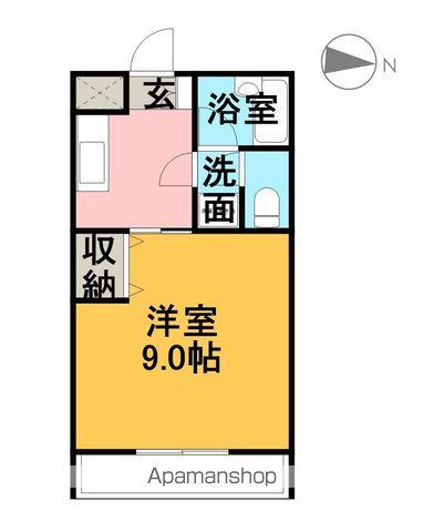 サイドポケット(1K/2階)の間取り写真