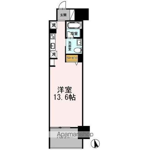 カスタリア伏見(ワンルーム/2階)の間取り写真