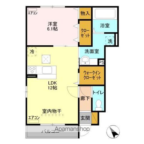 サンティエ(1LDK/1階)の間取り写真