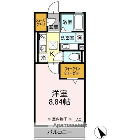 アレッサ A棟(1K/1階)の間取り写真