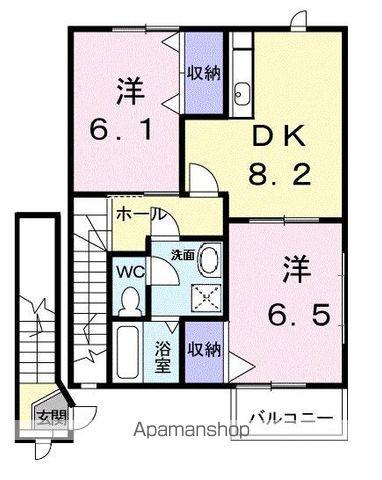 ララ・メゾンA(2DK/2階)の間取り写真