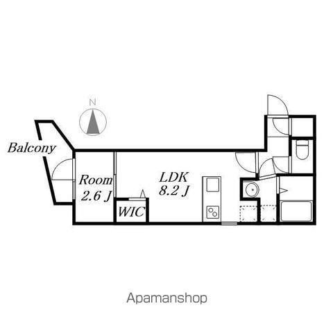 アソシエ中村(1LDK/2階)の間取り写真