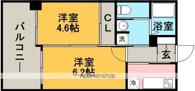 エルスタンザ天神東(2K/4階)の間取り写真