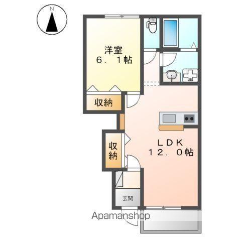 カネイコート日開野Ⅱ(1LDK/1階)の間取り写真