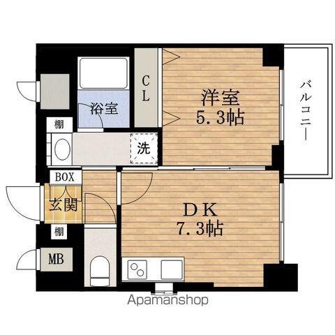 ESTEMCOURT難波Ⅵエント(1DK/10階)の間取り写真