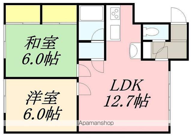 ベルビューラ大川Ⅱ(2LDK/2階)の間取り写真