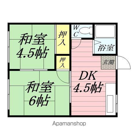 青葉ハイツ(2K/1階)の間取り写真