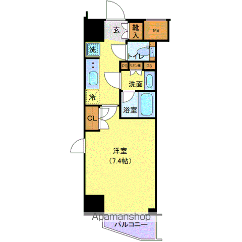 ジェノヴィア新宿早稲田グリーンヴェール(1K/9階)の間取り写真