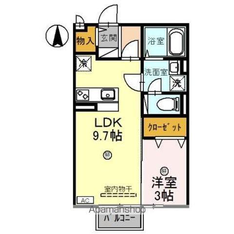 ウエストハイツ・セントラルハイツ セントラルハイツ(1LDK/2階)の間取り写真