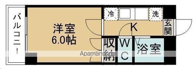 ベルトピア仙台16A棟(1K/3階)の間取り写真