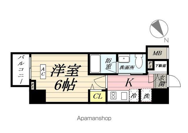 LOG鶴見(1K/3階)の間取り写真