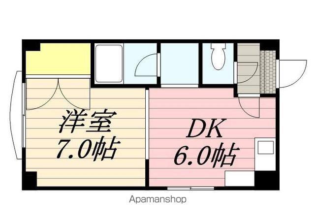 ホワイトプラザ(1DK/4階)の間取り写真