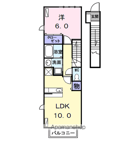 フラン大治(1LDK/2階)の間取り写真