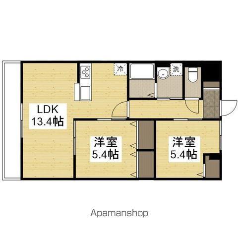 ポレポレ夢前川(2LDK/4階)の間取り写真