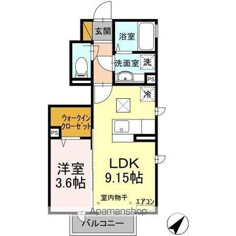 PETITE・CHAMBRE(1LDK/1階)の間取り写真
