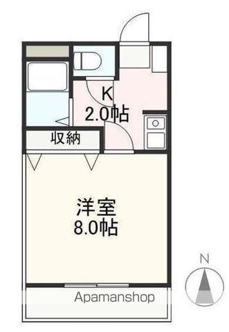 クレイドルⅢ・Ⅳ(1K/1階)の間取り写真