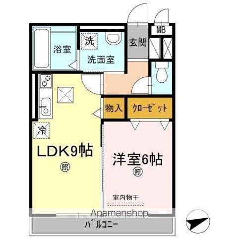 ステラⅡ(1LDK/1階)の間取り写真