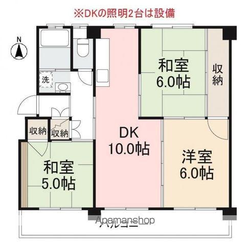 ヴィラ・アンソレイエ牟礼Ⅱ(3DK/2階)の間取り写真