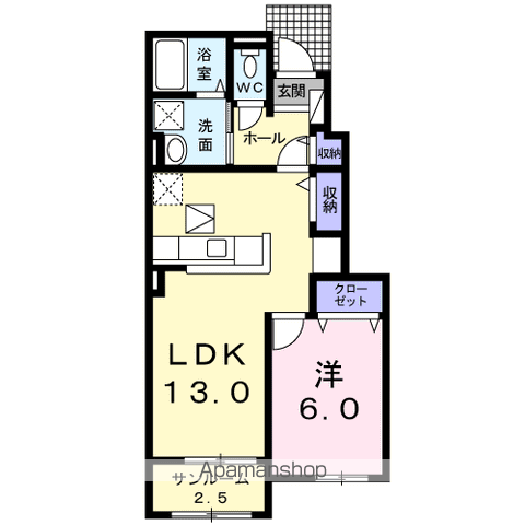 プリマヴェーラ春永A(1LDK/1階)の間取り写真