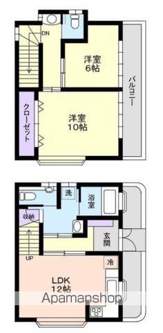 東海道本線 清水駅(静岡) バス乗車時間:10分 高橋東バス停で下車 徒歩6分 2階建 築27年(2LDK)の間取り写真