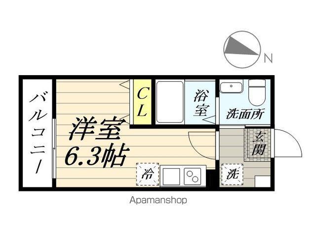 ハーミットクラブハウス鶴見市場(ワンルーム/3階)の間取り写真