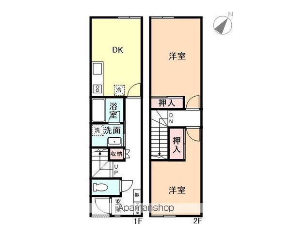 GLORY908第2メゾネット(2DK/1階)の間取り写真