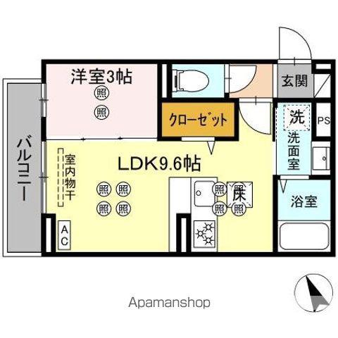 グランドメゾン大内町(1LDK/1階)の間取り写真