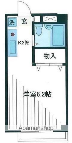 アスティオン駒場(1K/2階)の間取り写真