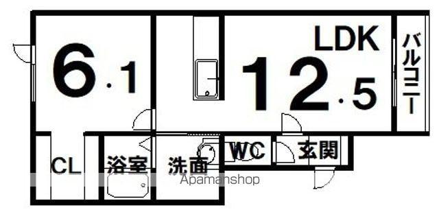 プラシードⅣ(1LDK/1階)の間取り写真