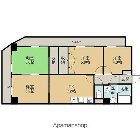 エスパシオ大町Ⅱ(4DK/5階)の間取り写真