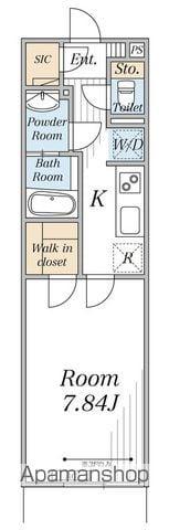 リブリ・検見川浜(1K/2階)の間取り写真