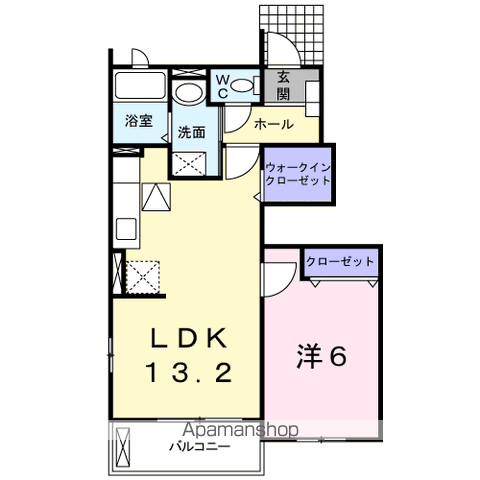 フルハウスJ(1LDK/1階)の間取り写真