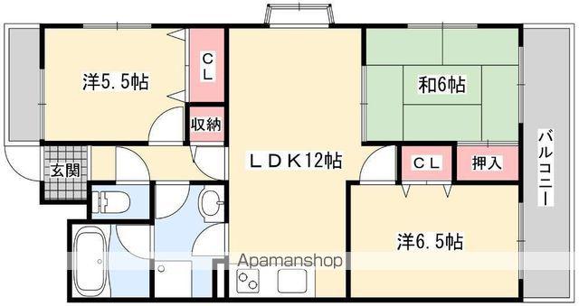 メゾンプレセア(3LDK/1階)の間取り写真