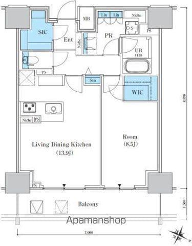 ロイヤルパークスER万代(1LDK/9階)の間取り写真