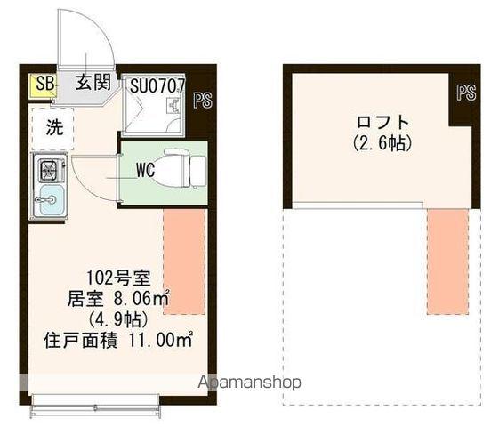 LEI MAILE ELUA(ワンルーム/1階)の間取り写真