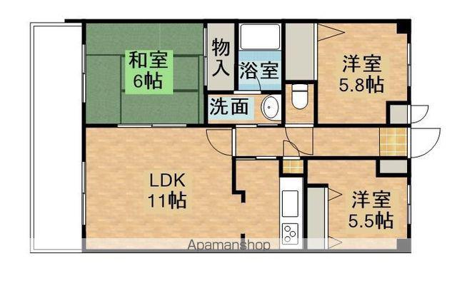 アビタシオン奉還町(3LDK/9階)の間取り写真
