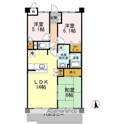 ヴォーリバージュⅢ(3LDK/2階)の間取り写真