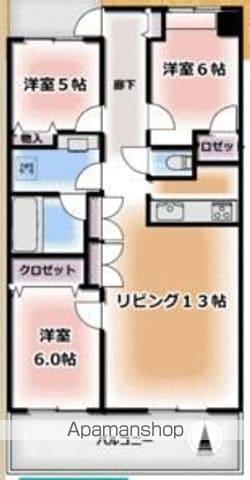 コスモシティ横浜石川町(3LDK/8階)の間取り写真