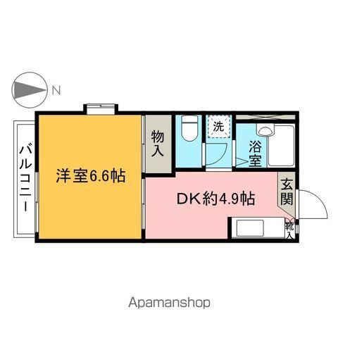 WING A棟(1DK/2階)の間取り写真