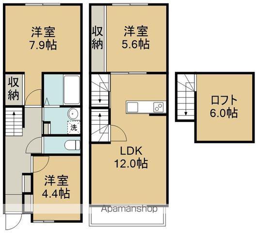 UNJOIR(3LDK/1階)の間取り写真